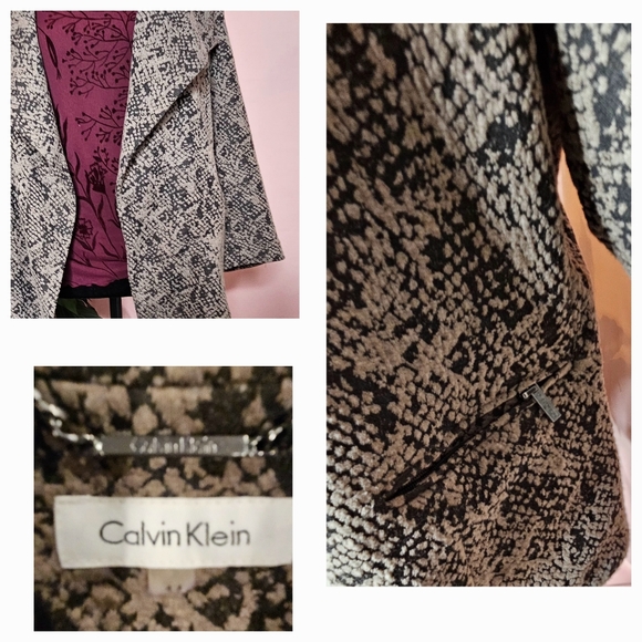 Calvin KLEIN Black And Gray Soft Jacket Size Large - Picture 3 of 12